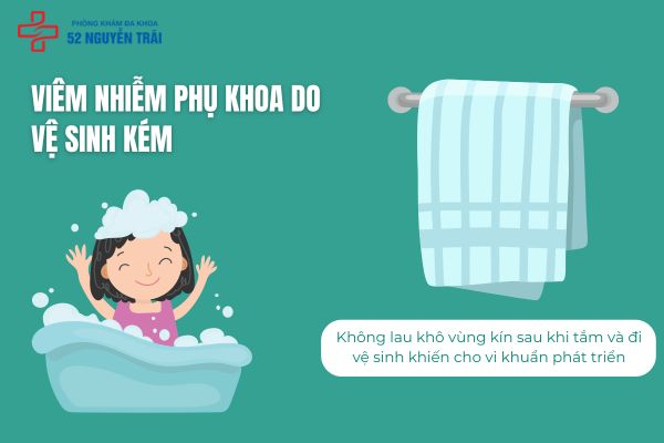 Vệ sinh kém là nguyên nhân gây viêm nhiễm phụ khoa